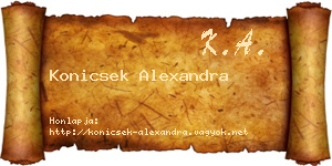 Konicsek Alexandra névjegykártya